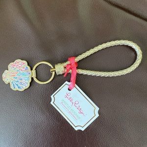 NWT Lilly Pulitzer wristlet keychain featured in Splashdance! 5” Braided loop!